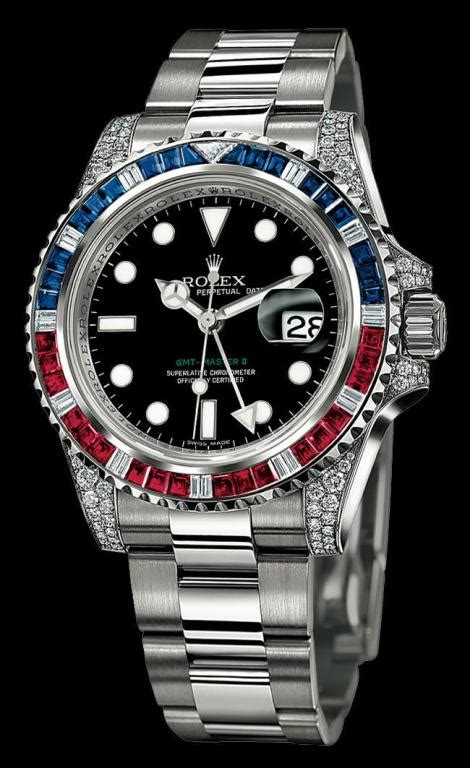 rolex gmt master 2 con diamanti e zaffiri|rolex gmt master ii 18 ct.